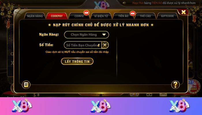 Hướng dẫn nạp tiền X8 Club chi tiết cho người mới không quá phức tạp và khó khăn